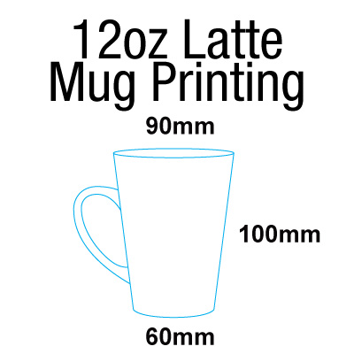 12Oz Latte Mug - Artwork Size 118mm x 256mm