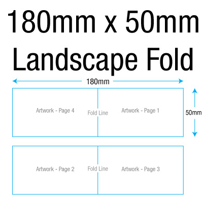 180mm x 50mm - Landscape Fold