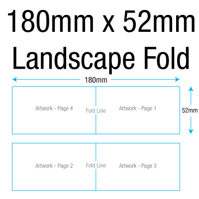 180mm x 52mm - Landscape Fold