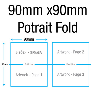 90mm x 90mm - Portrait Fold