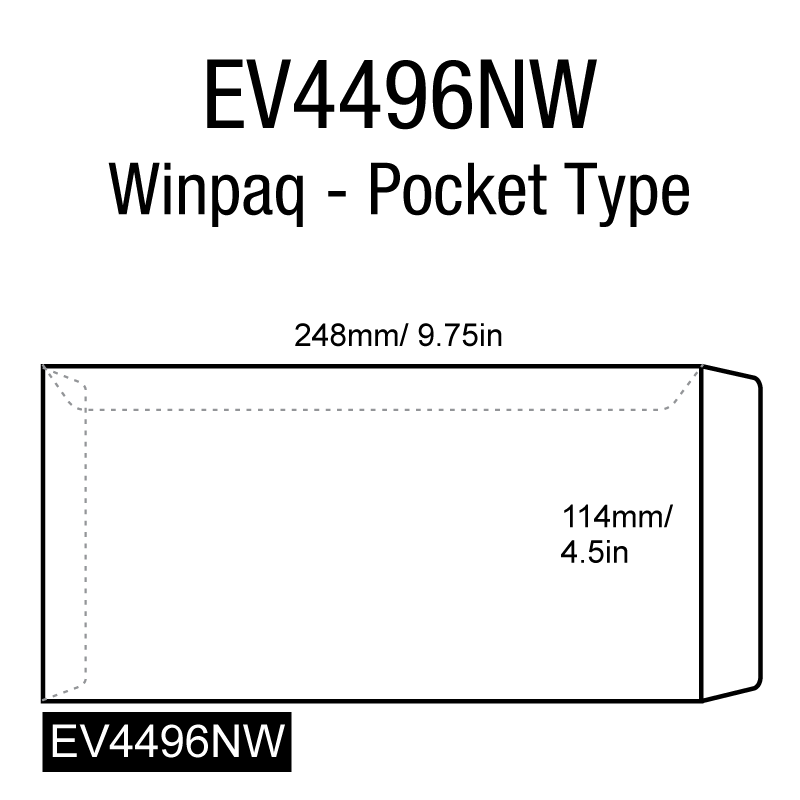 248mm x 114mm (9.75in x 4.5in) - EV4496NW - NON WINDOW