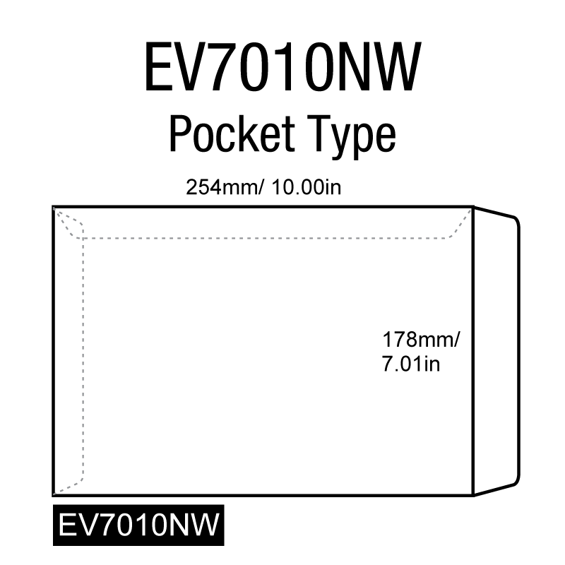 254mm x 178mm (10in x 7.01in) - EV7010NW - NON WINDOW